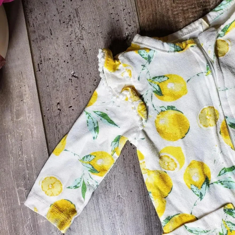 Jessica Simpson Baby Girl Lemon Footed Sleeper Pajamas Size 0/3M